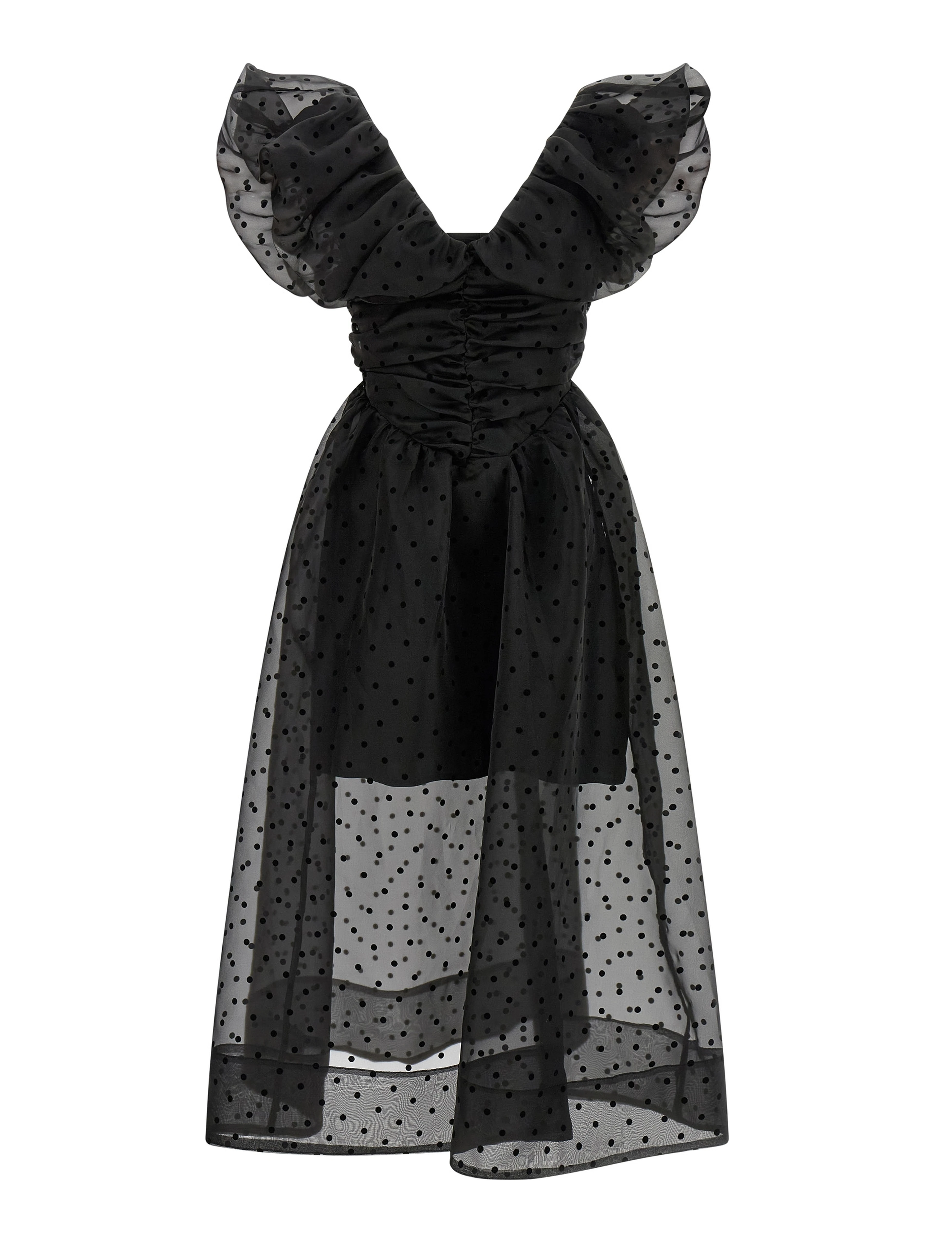 Black Recycled Polyester Midi Dress