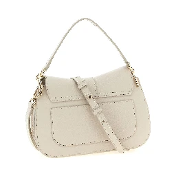 Beige Calfskin Shoulder Bag