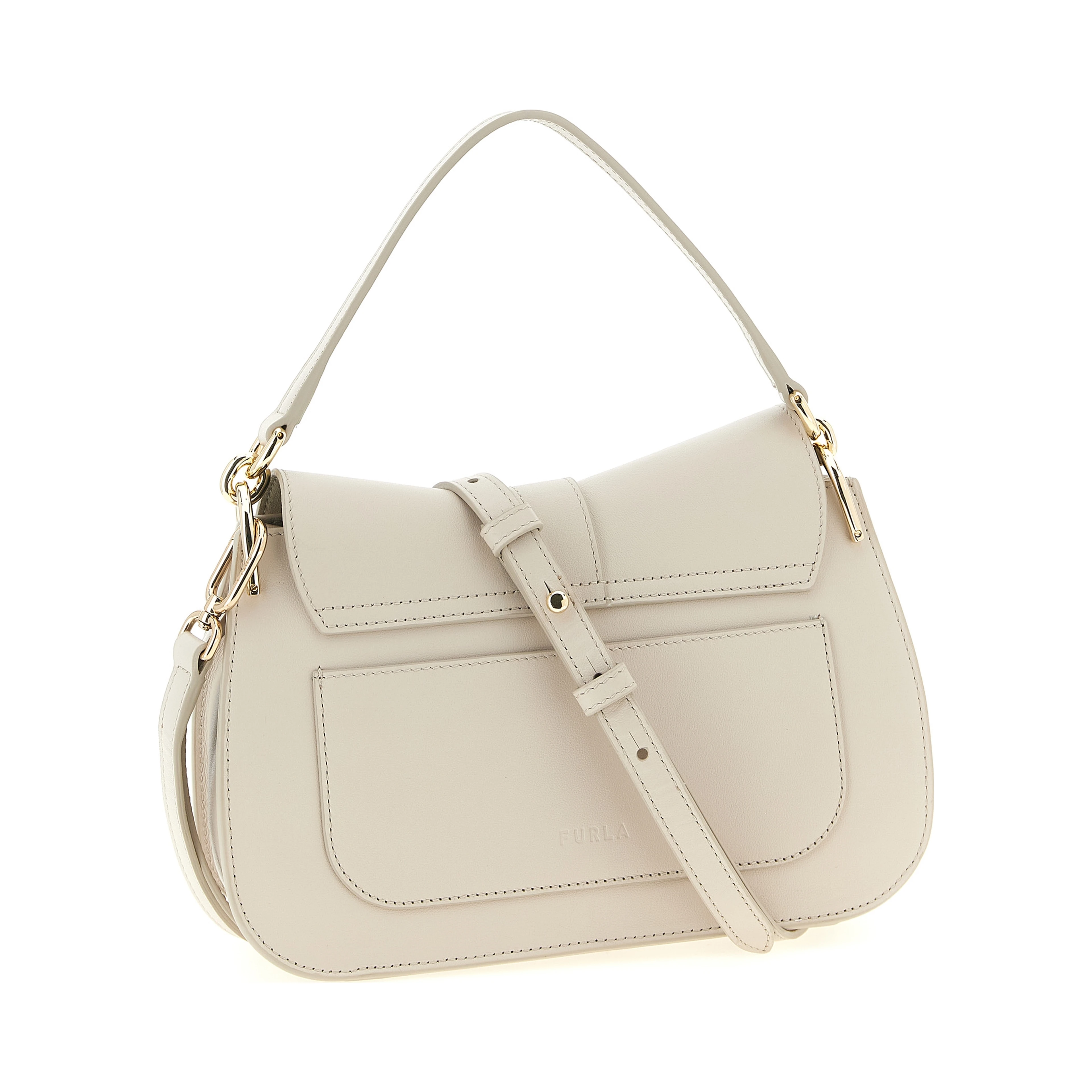 Beige Calfskin Shoulder Bag