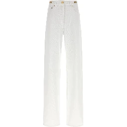 White Cotton Straight-Leg Jeans