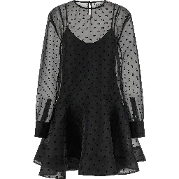 Black Recycled Polyester Short Dress