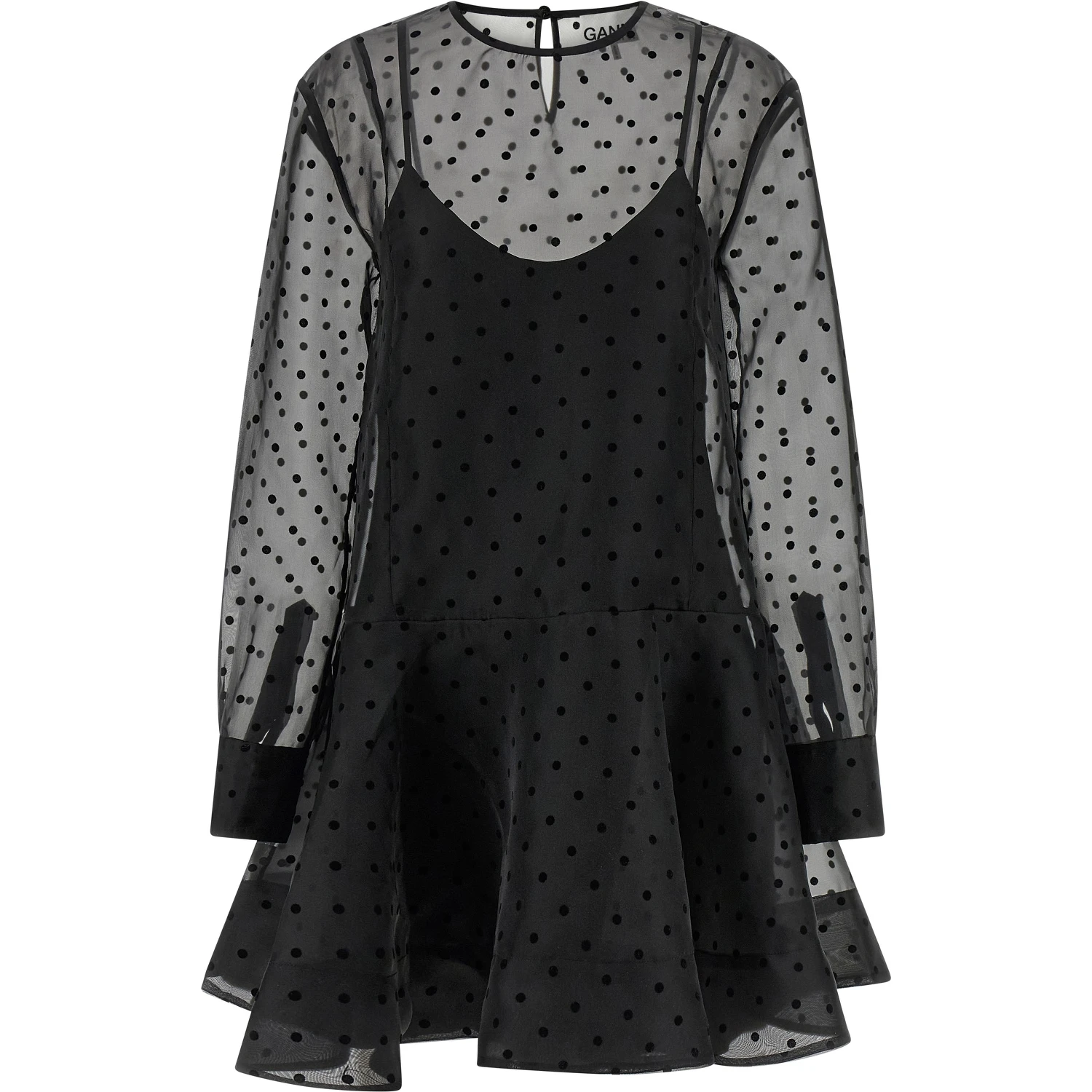 Black Recycled Polyester Short Dress