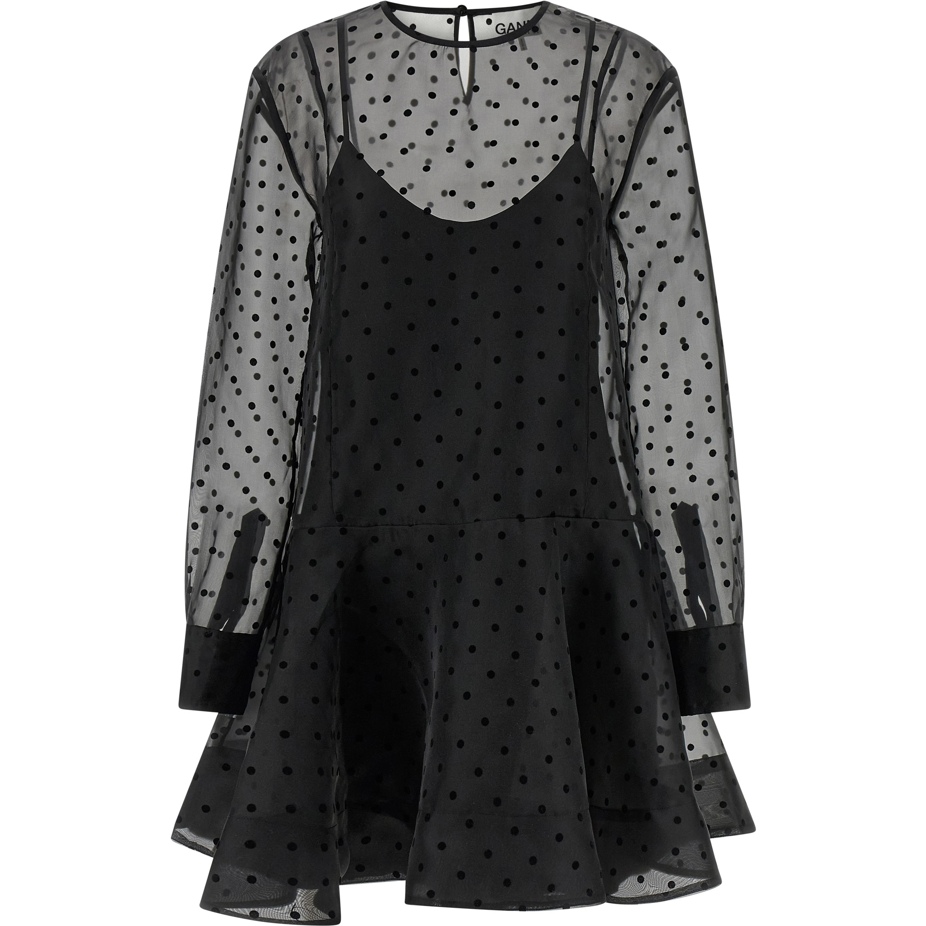 Black Recycled Polyester Short Dress