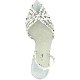 Gray Goatskin Stiletto Heel Sandals