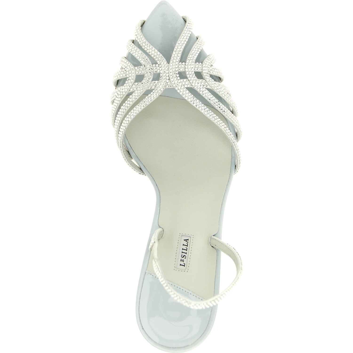 Gray Goatskin Stiletto Heel Sandals