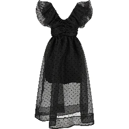 Black Recycled Polyester Midi Dress