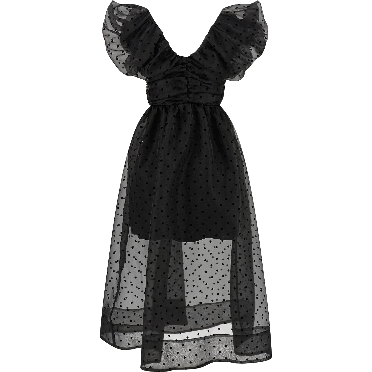 Black Recycled Polyester Midi Dress