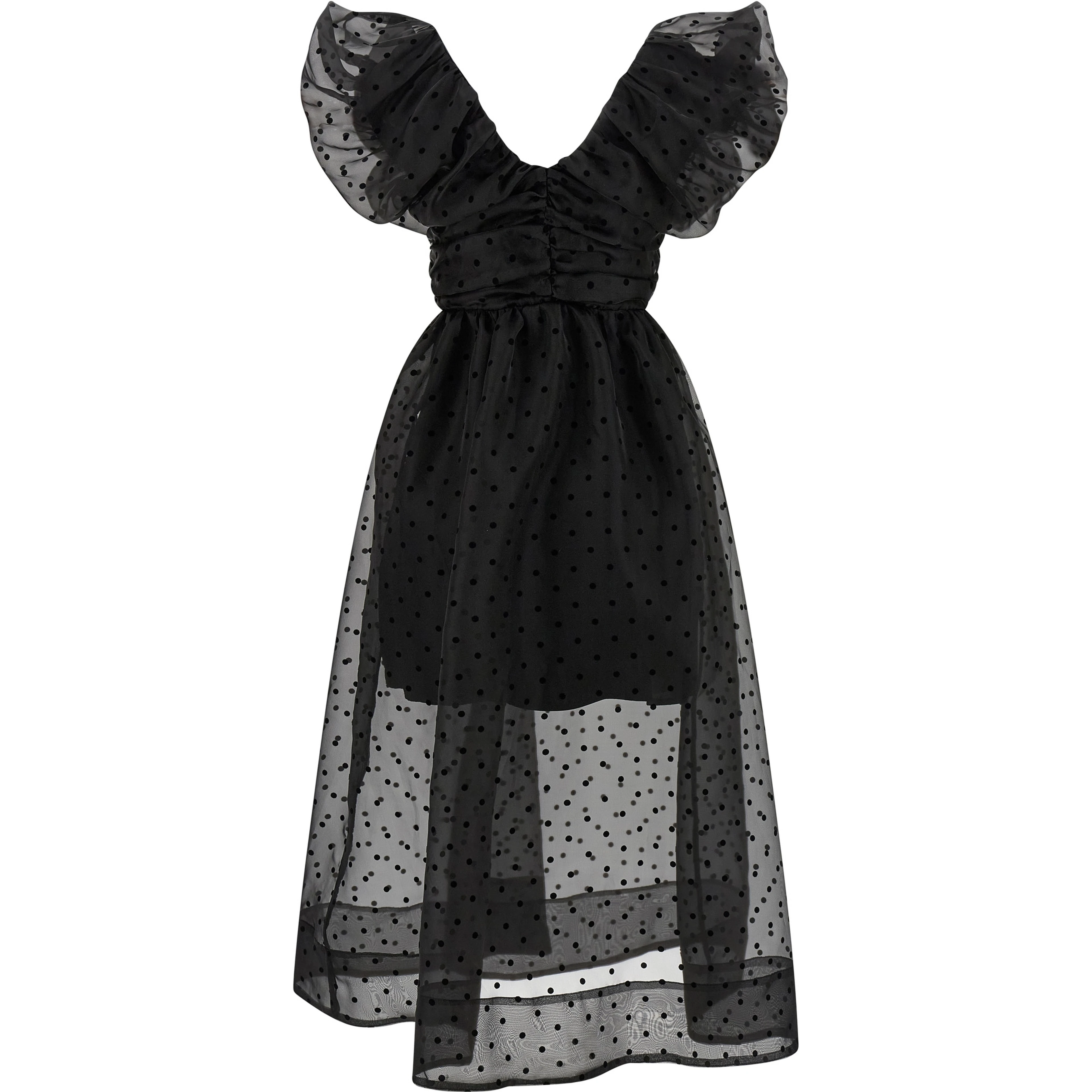 Black Recycled Polyester Midi Dress