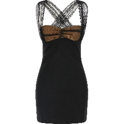 Black Viscose Short Dress