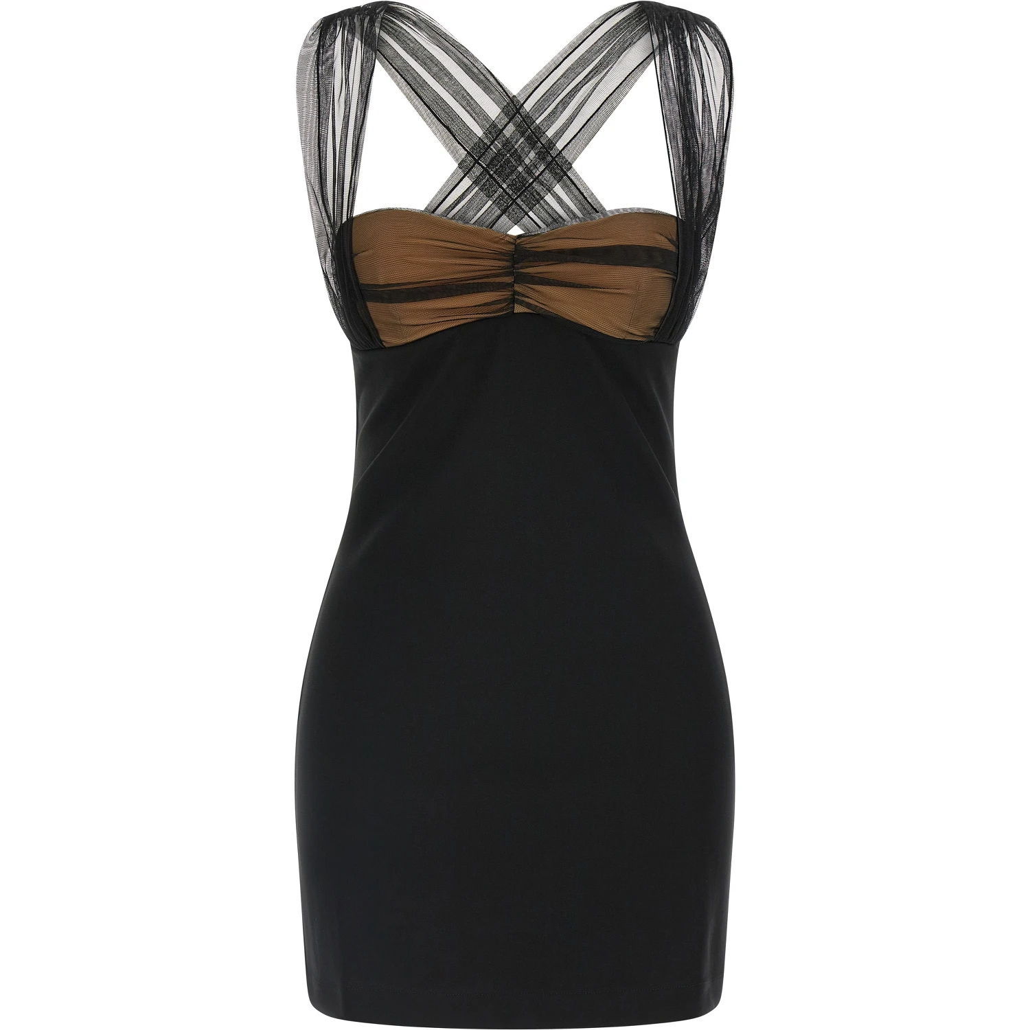 Black Viscose Short Dress