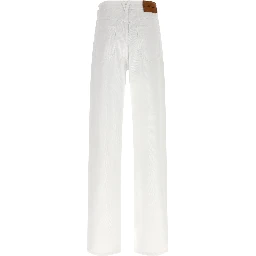 White Cotton Straight-Leg Jeans