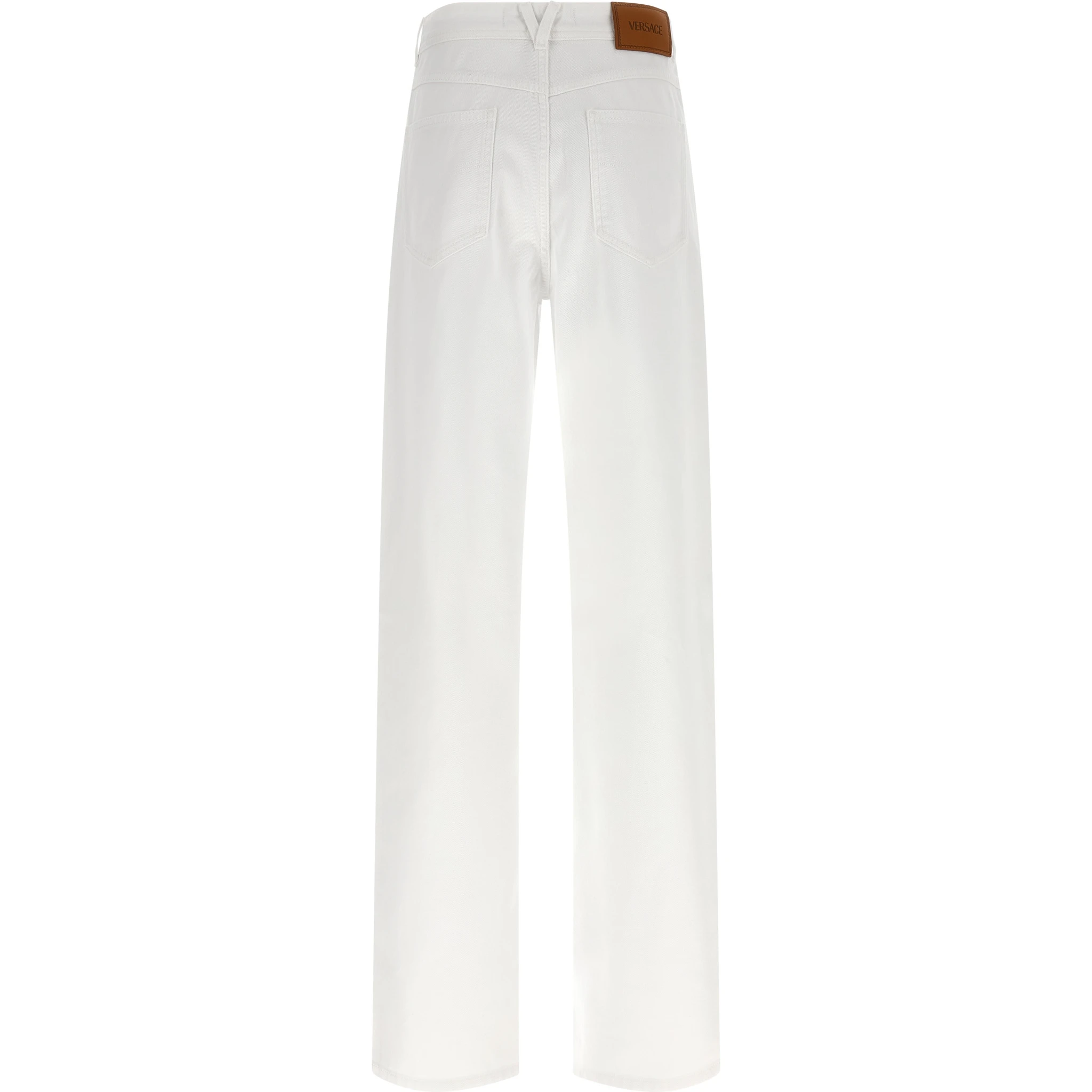 White Cotton Straight-Leg Jeans