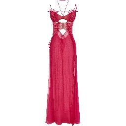 Fuchsia Silk Long Dress