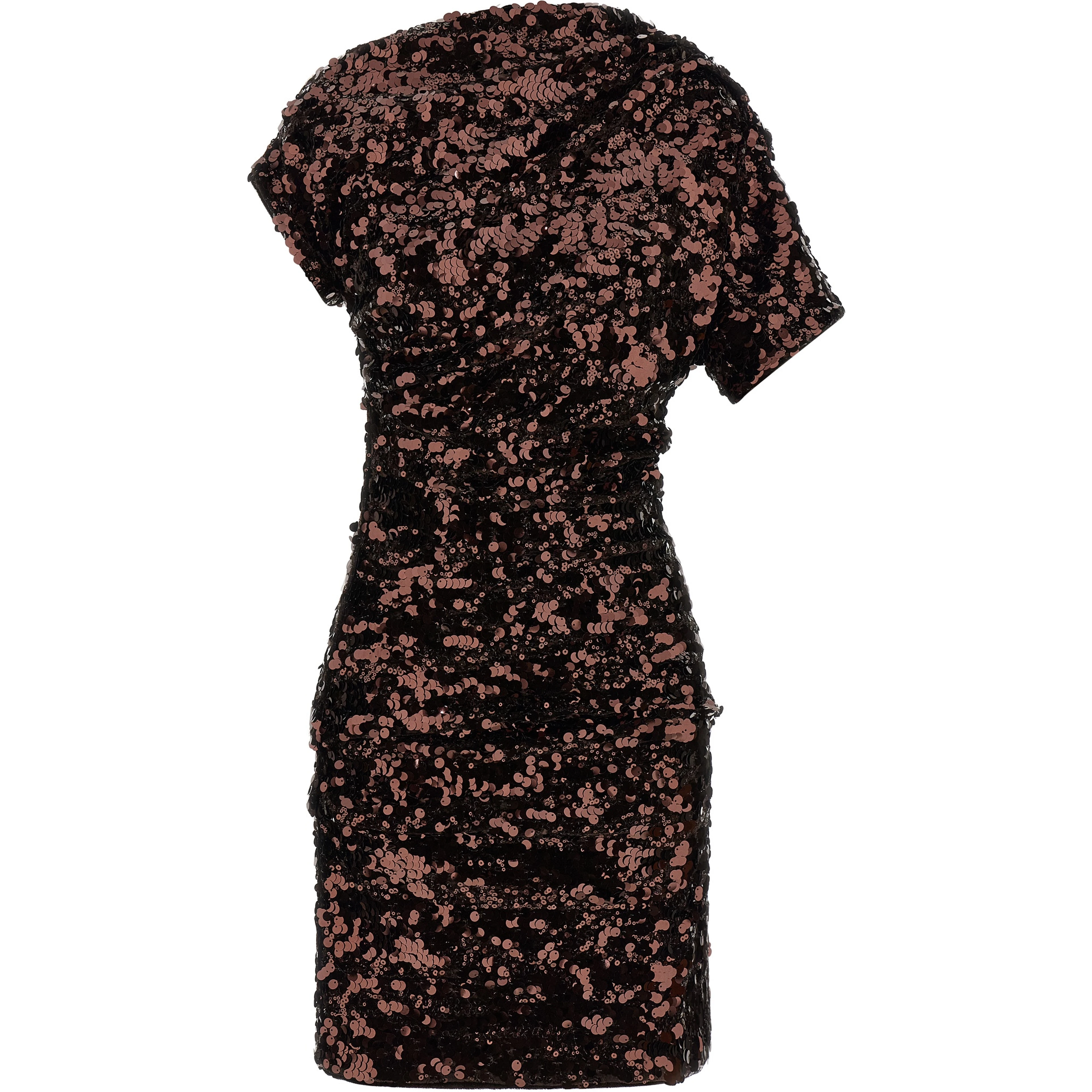 Brown Polyester Short Dress