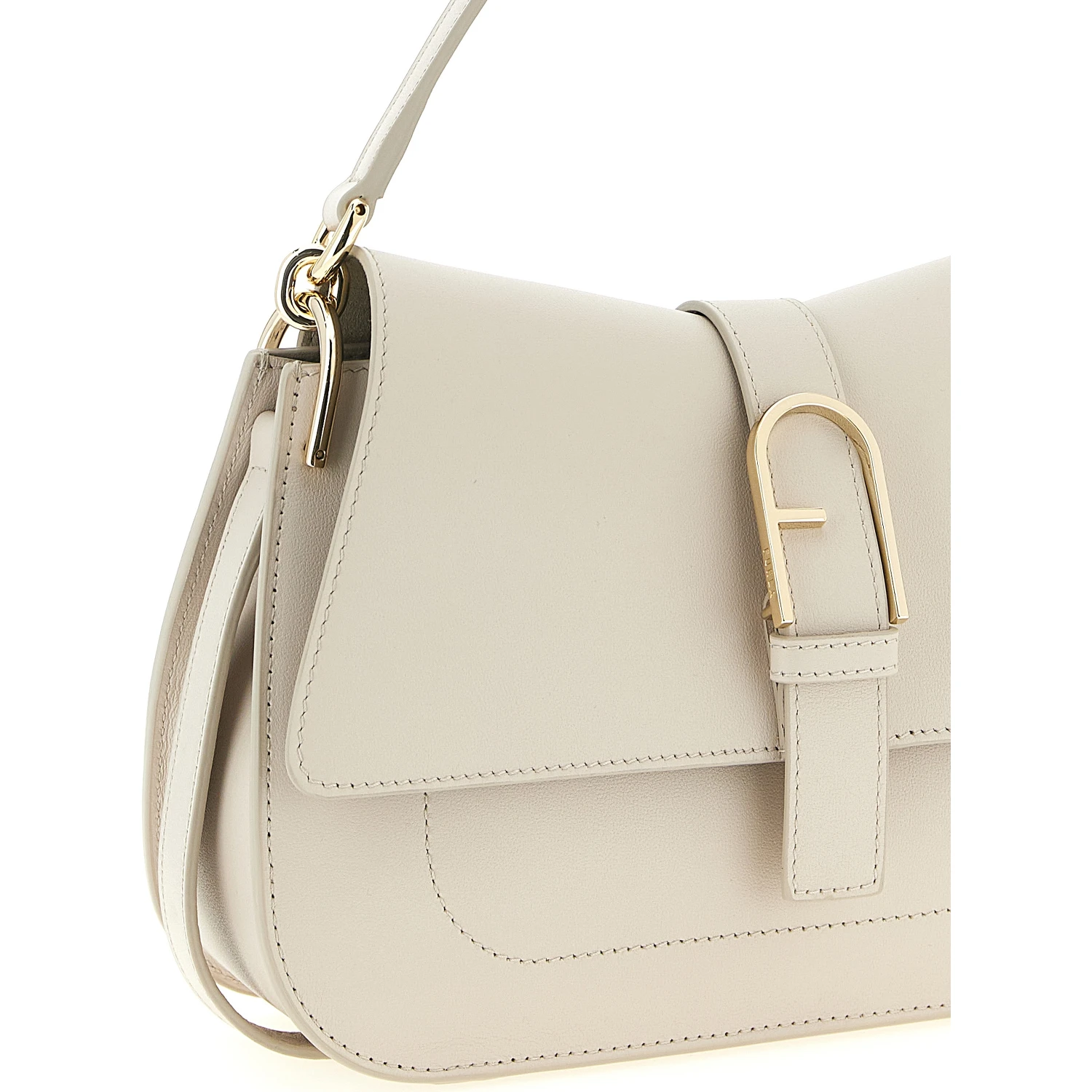 Beige Calfskin Shoulder Bag