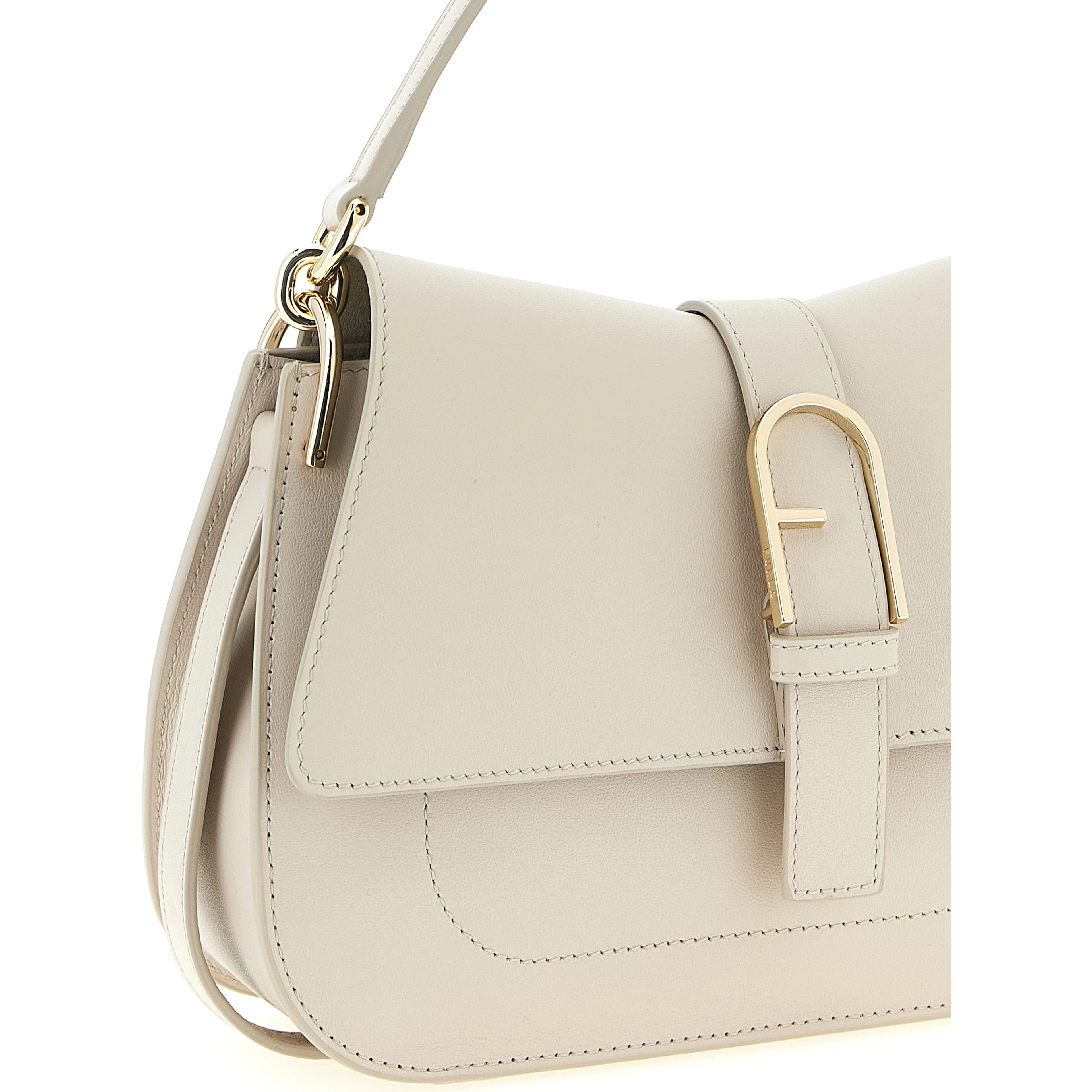 Beige Calfskin Shoulder Bag