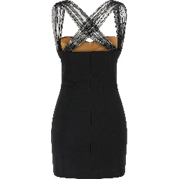 Black Viscose Short Dress