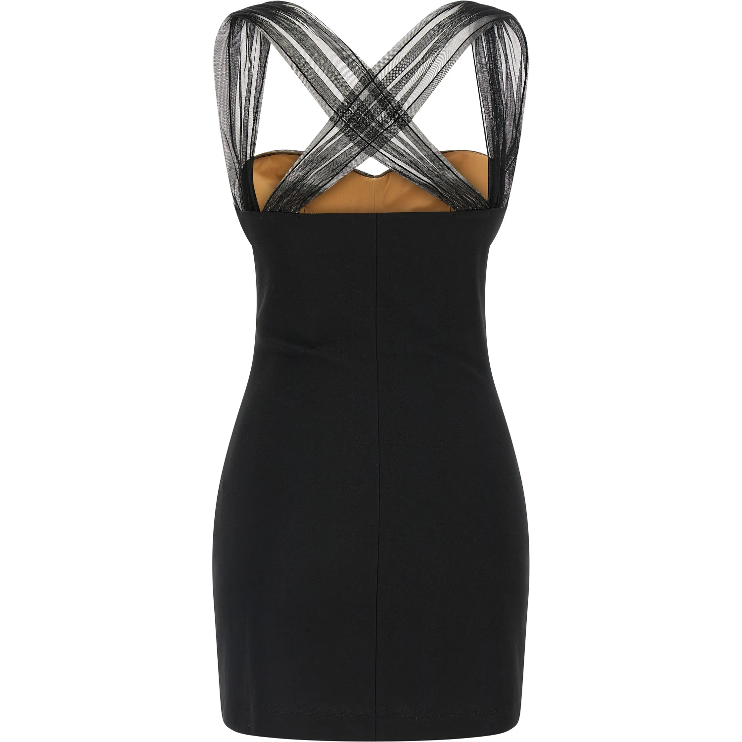 Black Viscose Short Dress