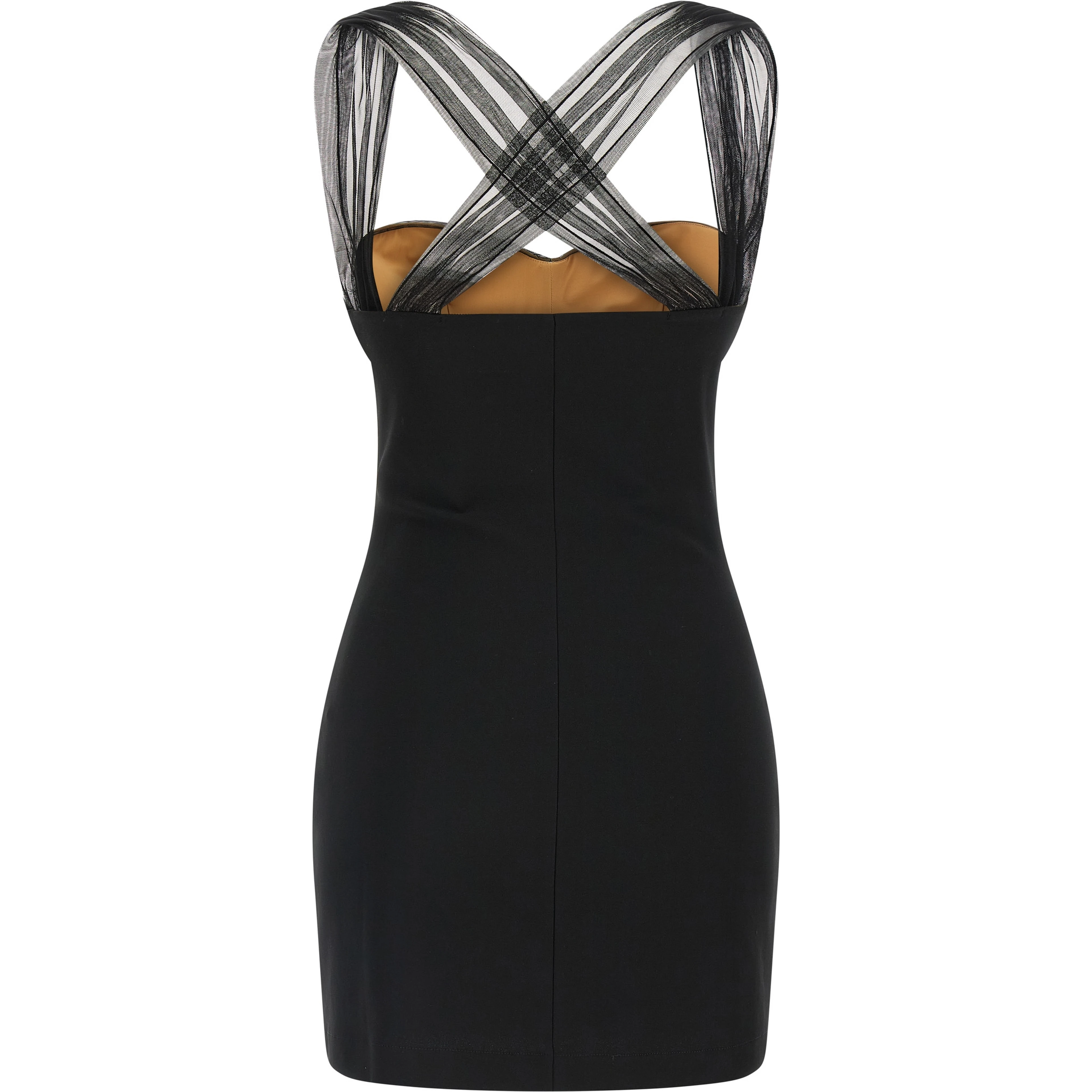 Black Viscose Short Dress
