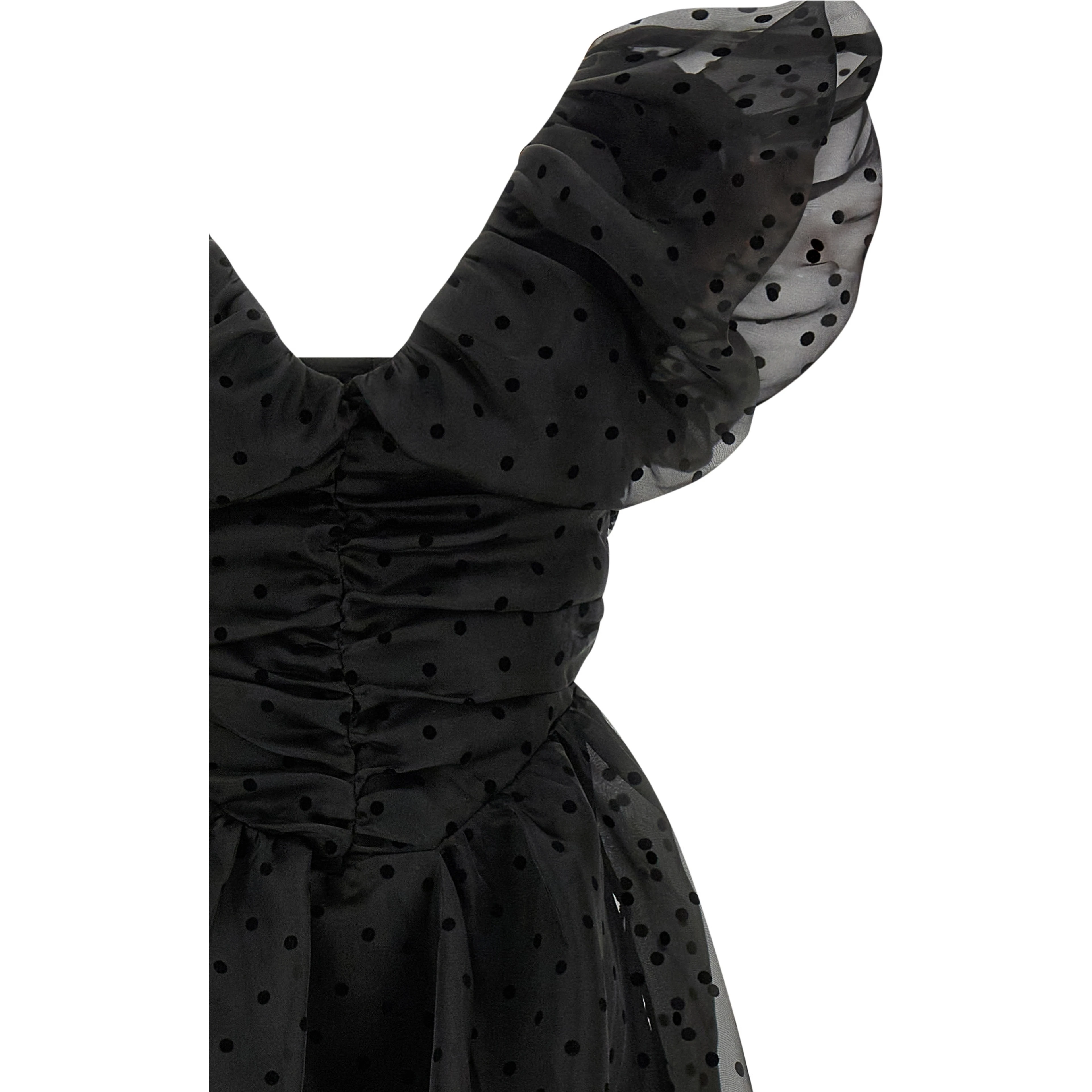 Black Recycled Polyester Midi Dress