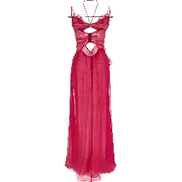 Fuchsia Silk Long Dress
