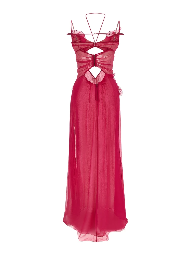 Fuchsia Silk Long Dress alternative