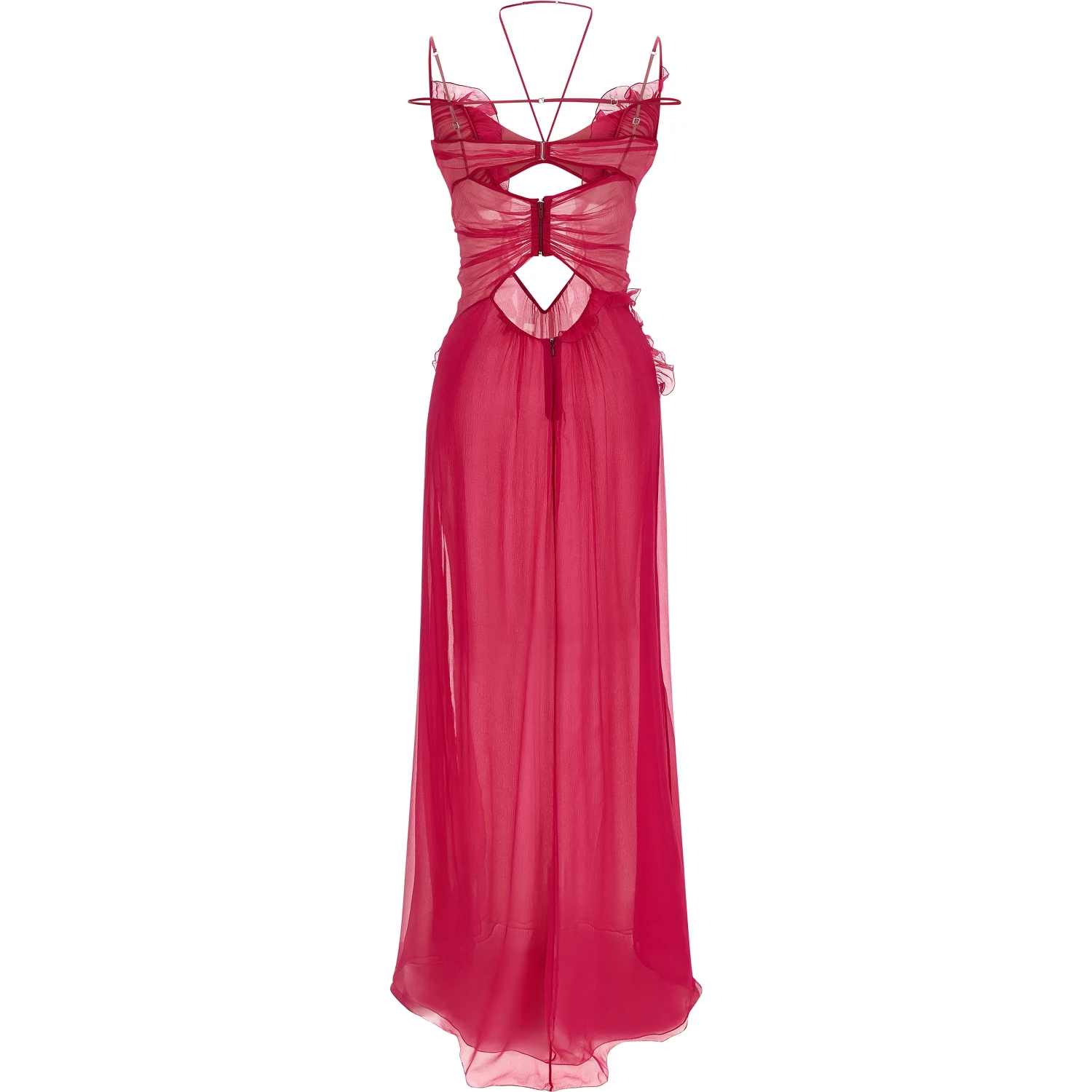 Fuchsia Silk Long Dress