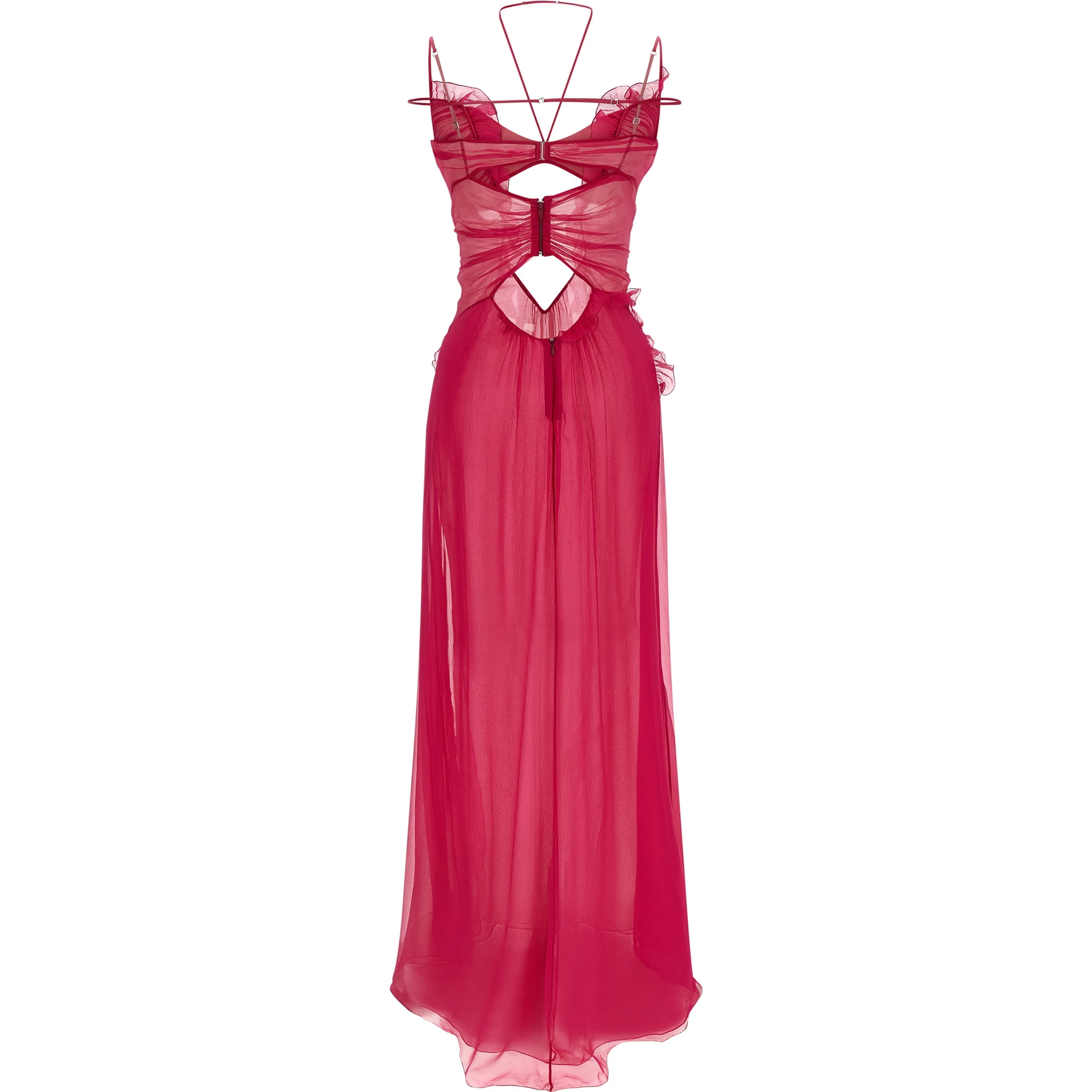 Fuchsia Silk Long Dress