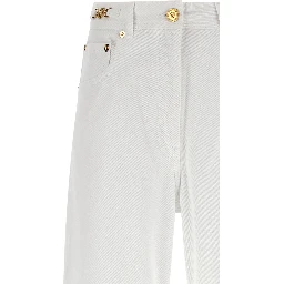 White Cotton Straight-Leg Jeans