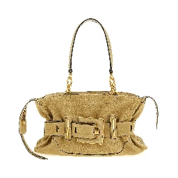 Beige Calfskin Shoulder Bag