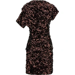 Brown Polyester Short Dress