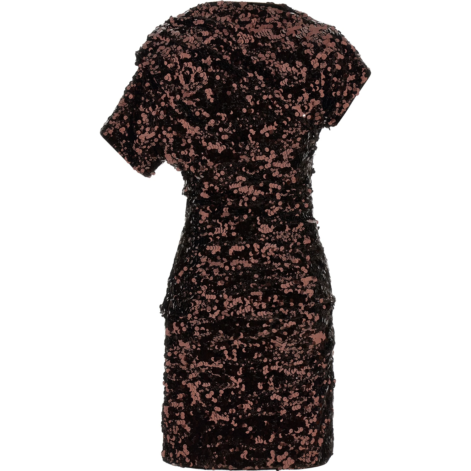 Brown Polyester Short Dress