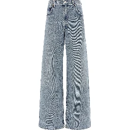 Blue Cotton Tapered Jeans