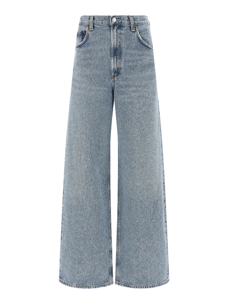Blue Cotton Tapered Jeans