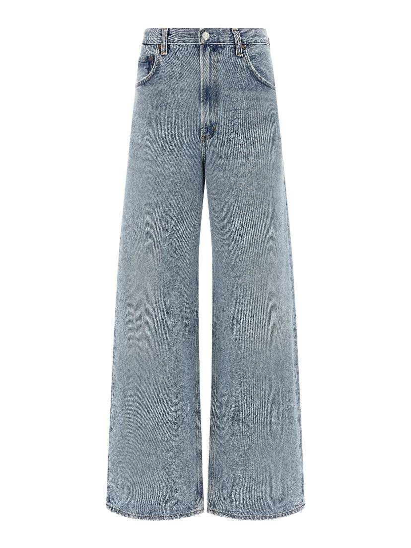 Blue Cotton Tapered Jeans