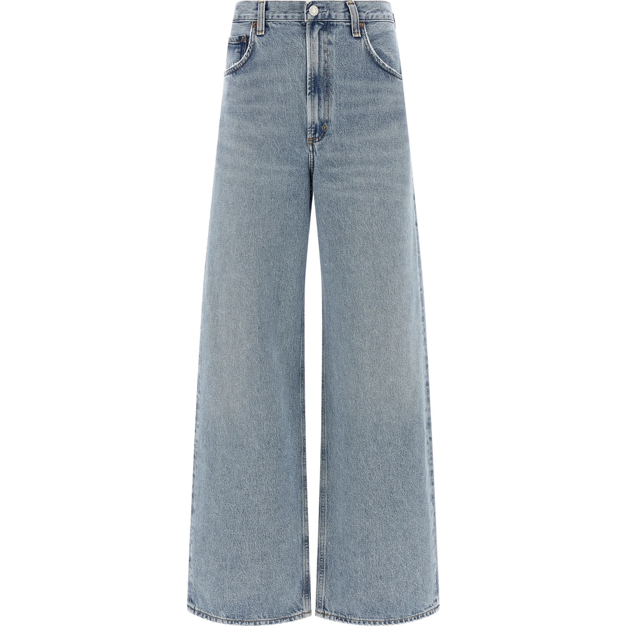 Blue Cotton Tapered Jeans