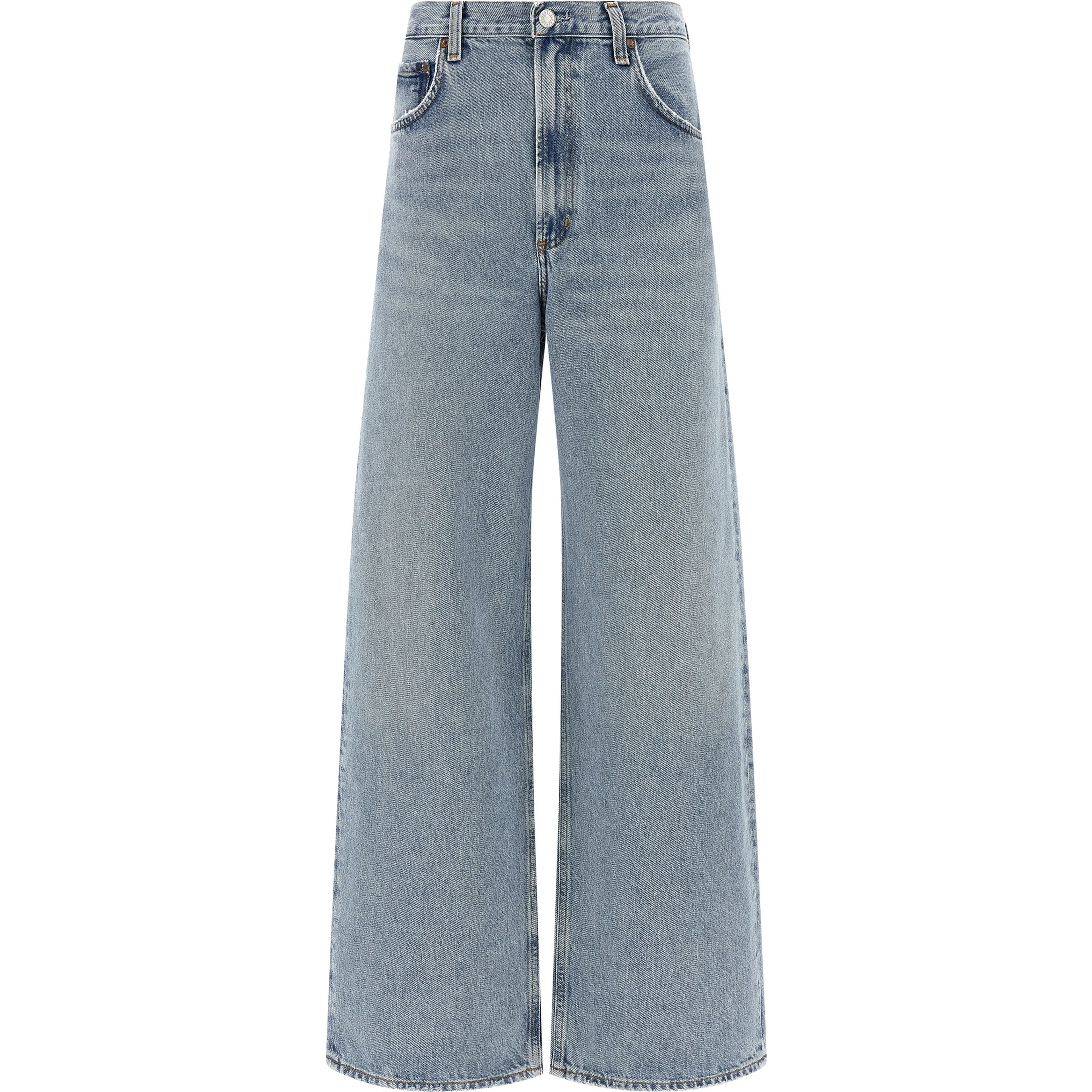 Blue Cotton Tapered Jeans