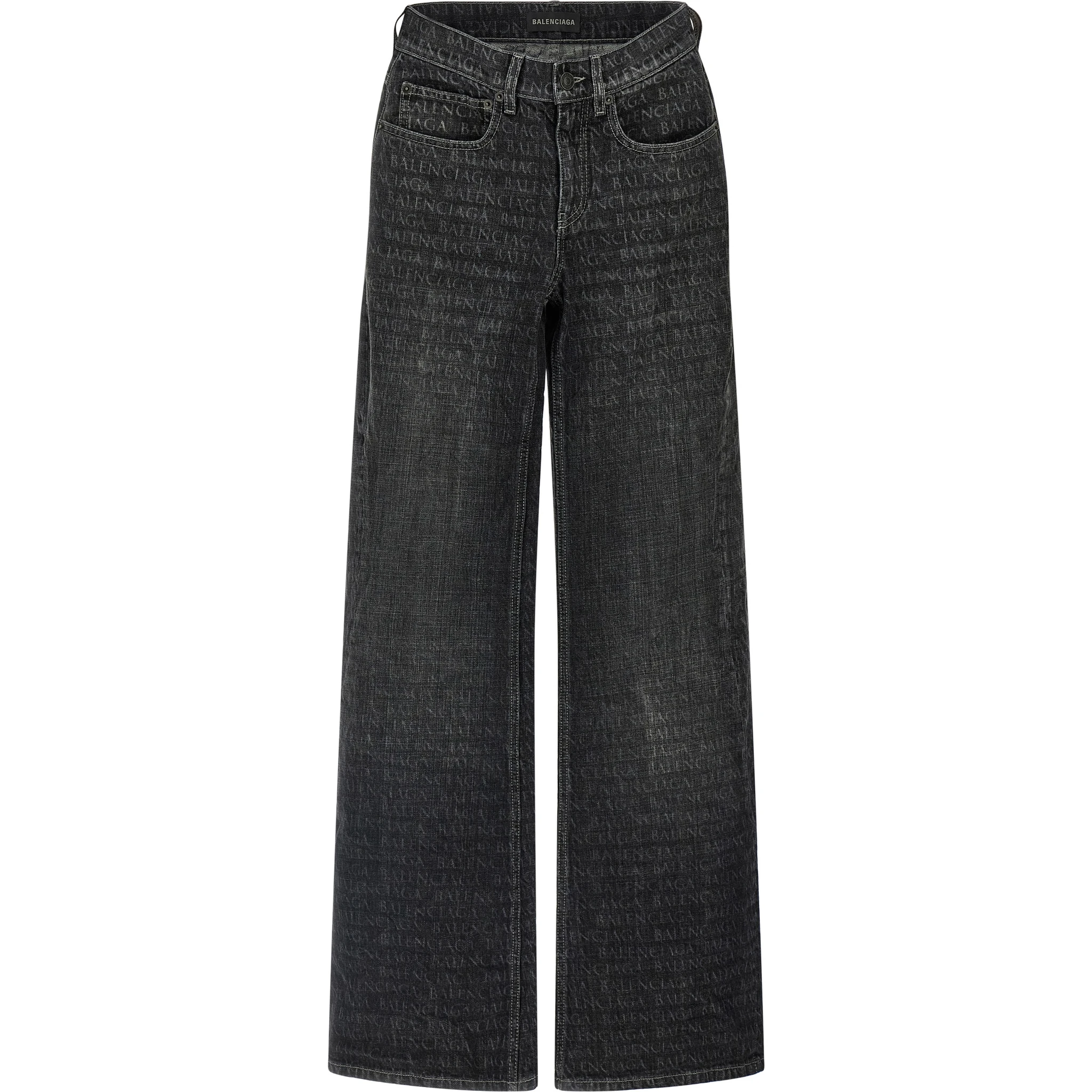 Black Cotton Flared Jeans