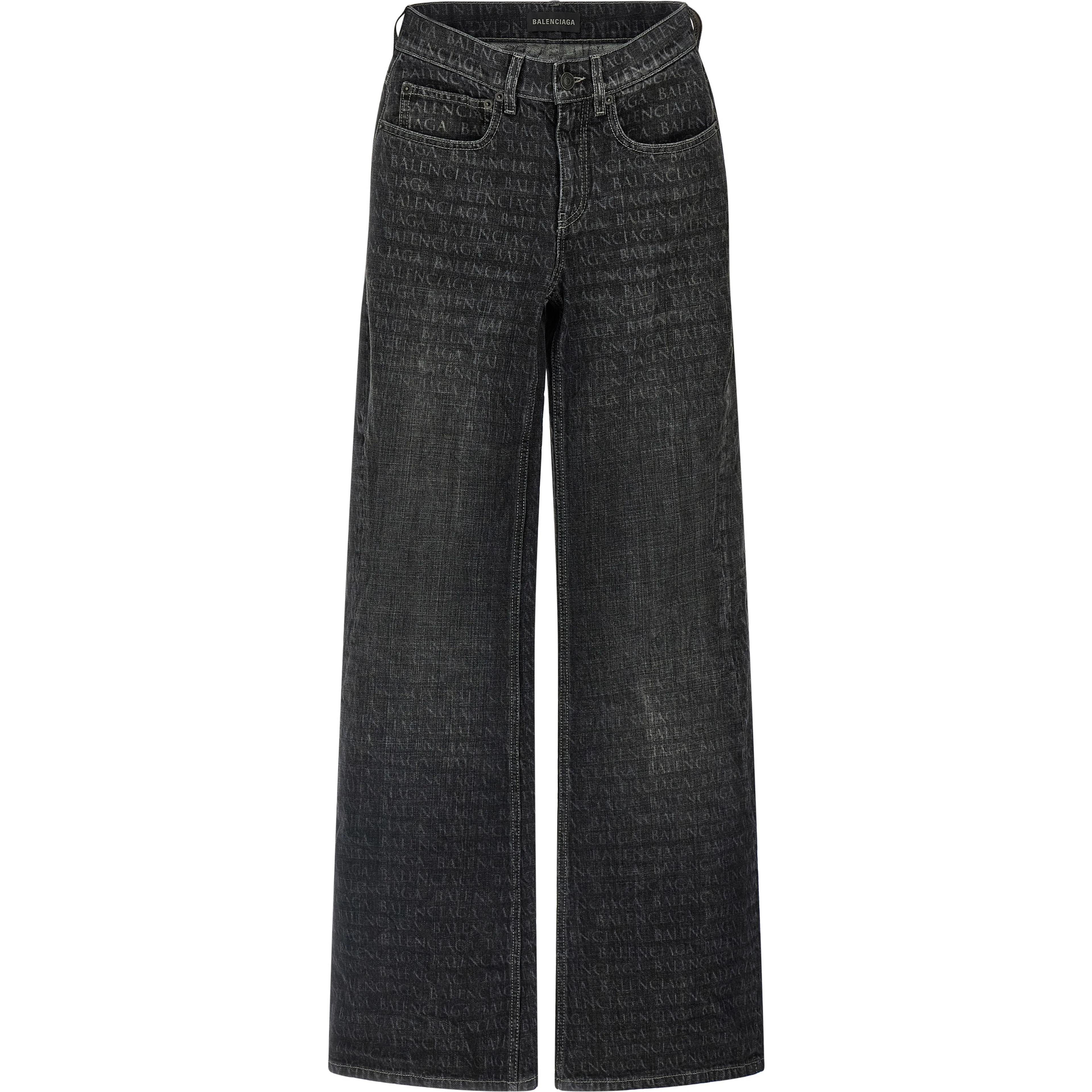 Black Cotton Flared Jeans