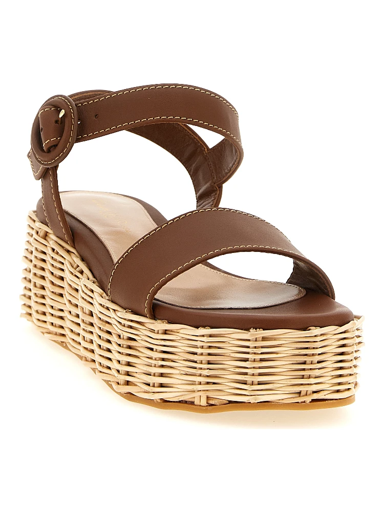 Brown Calfskin Wedge Sandals alternative