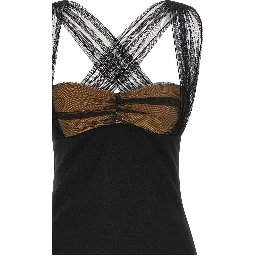Black Viscose Short Dress