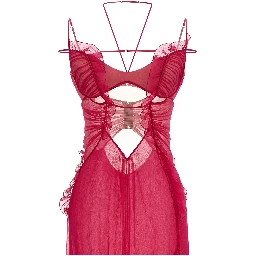 Fuchsia Silk Long Dress