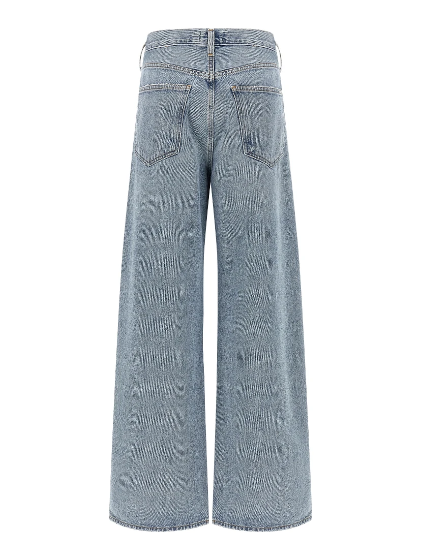 Blue Cotton Tapered Jeans