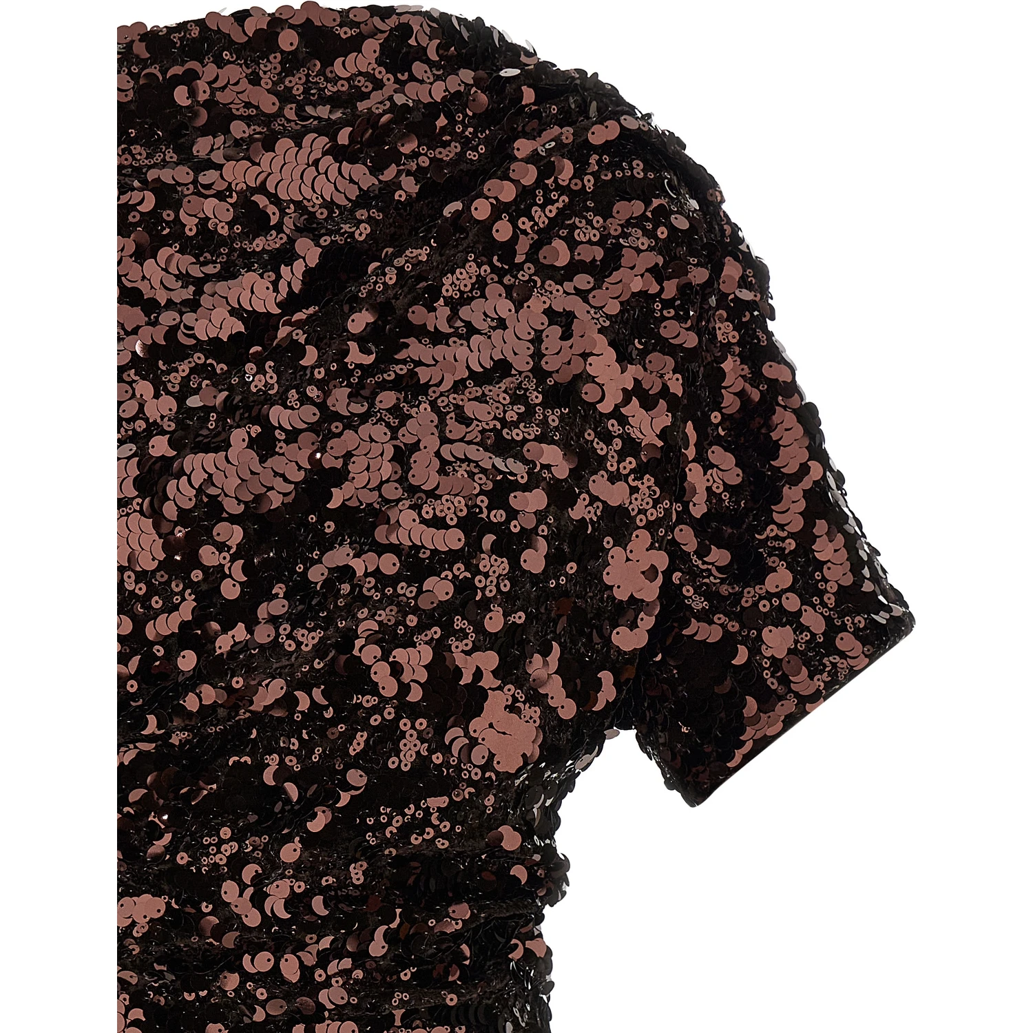 Brown Polyester Short Dress