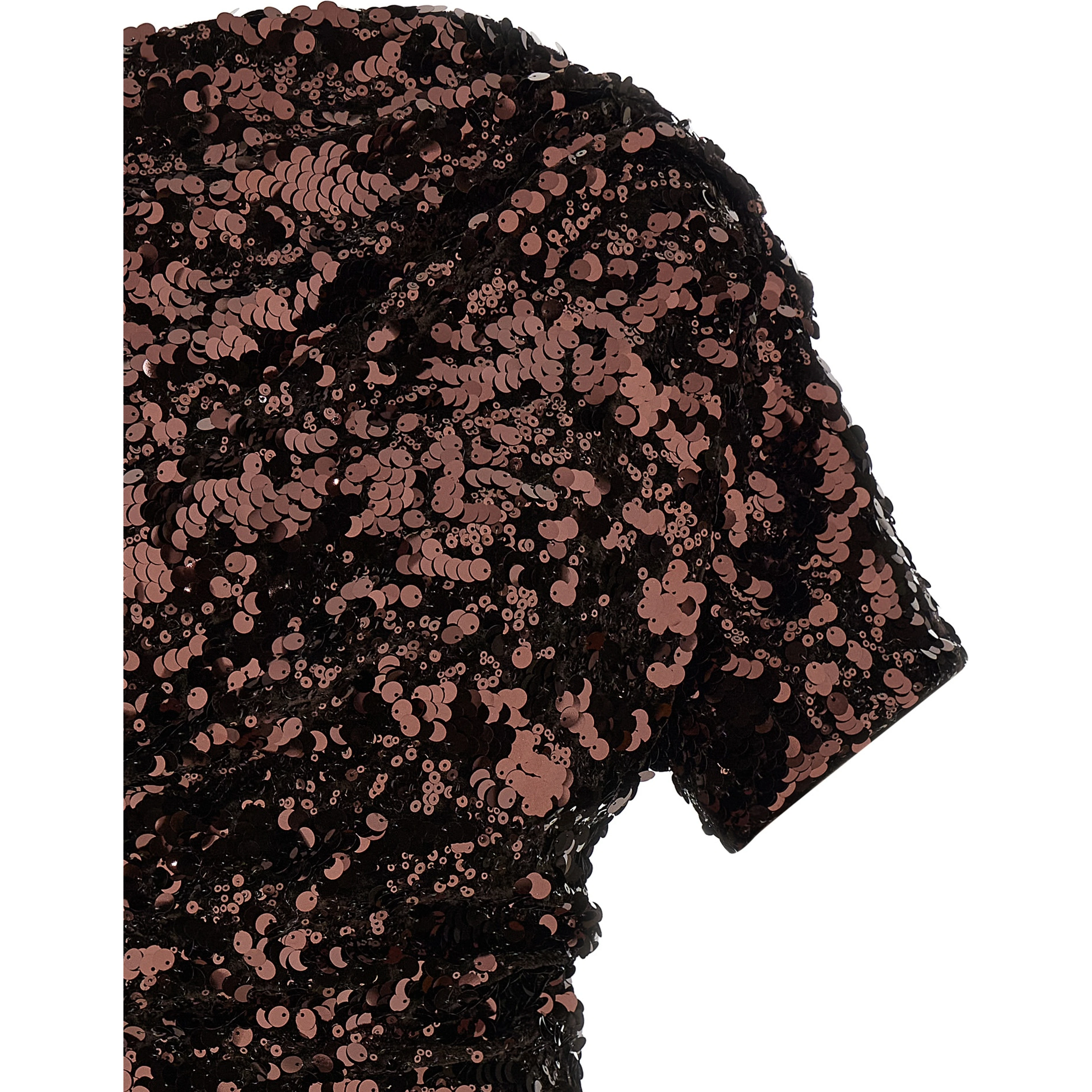 Brown Polyester Short Dress