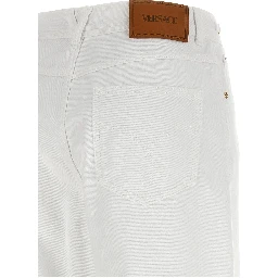 White Cotton Straight-Leg Jeans