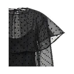 Black Recycled Polyester Short Dress