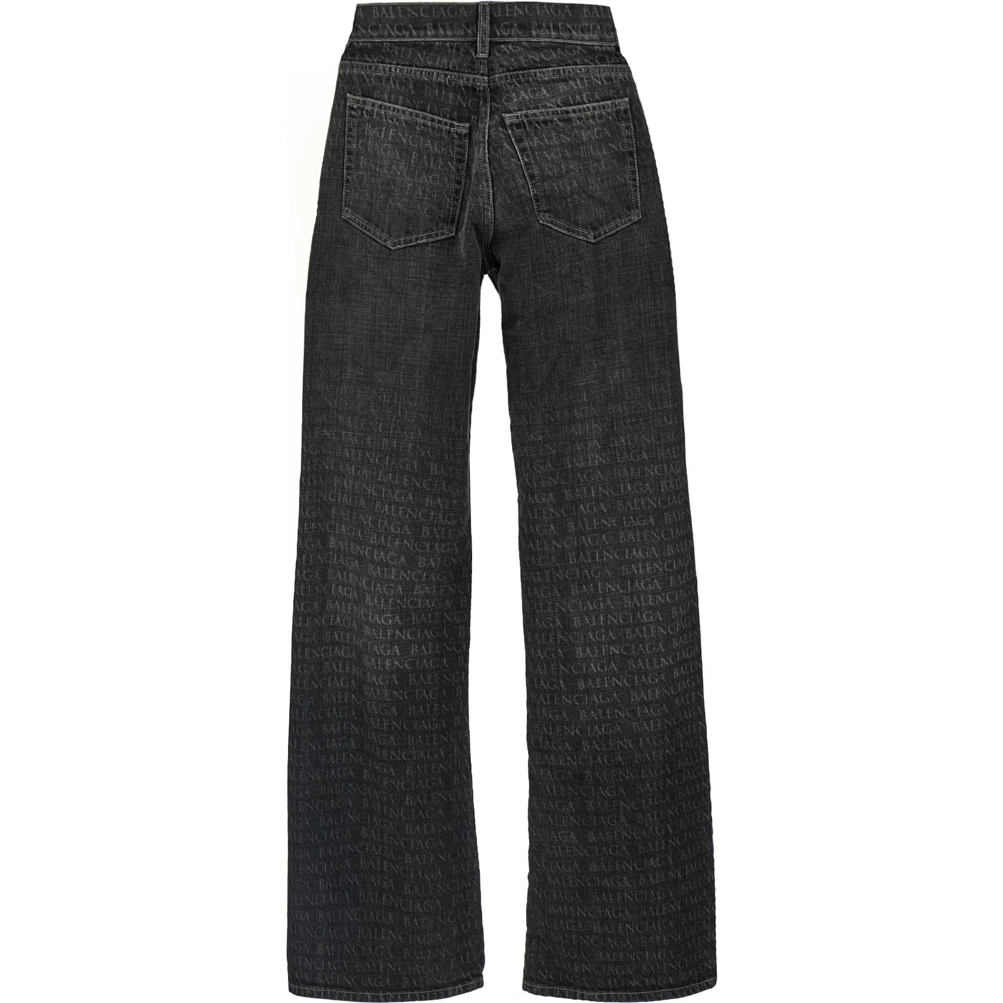 Black Cotton Flared Jeans