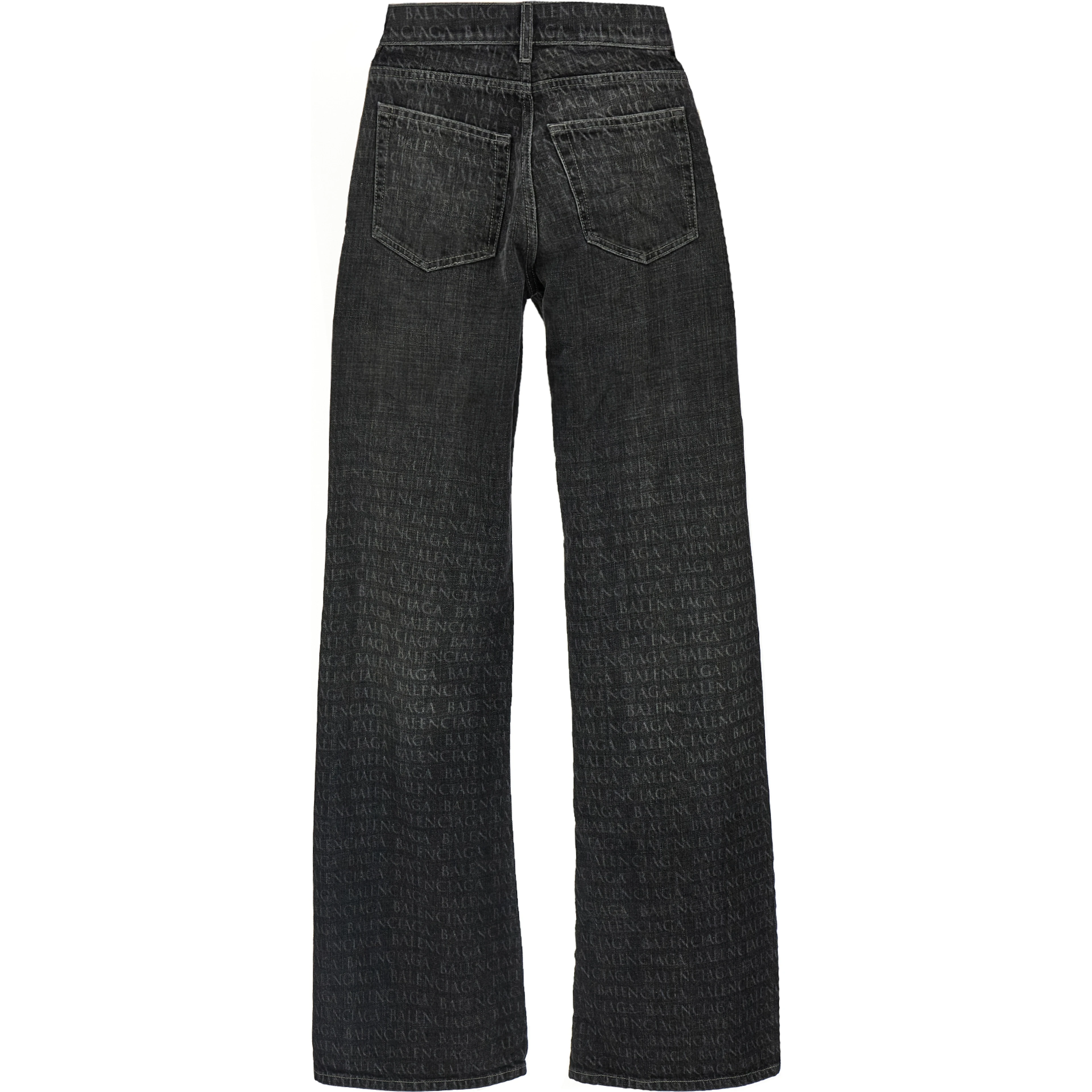 Black Cotton Flared Jeans