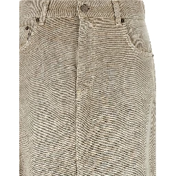 Gray Cotton Midi Skirt